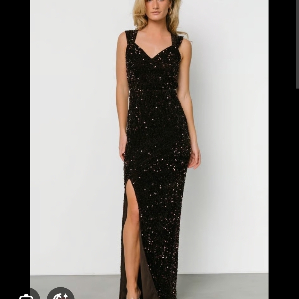 Baltic Born Black Sequin Maxi Dress